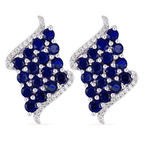 BUY REAL GARNET GEMSTONE CLUSTER STYLISH EARRINGS IN 925 SILVER